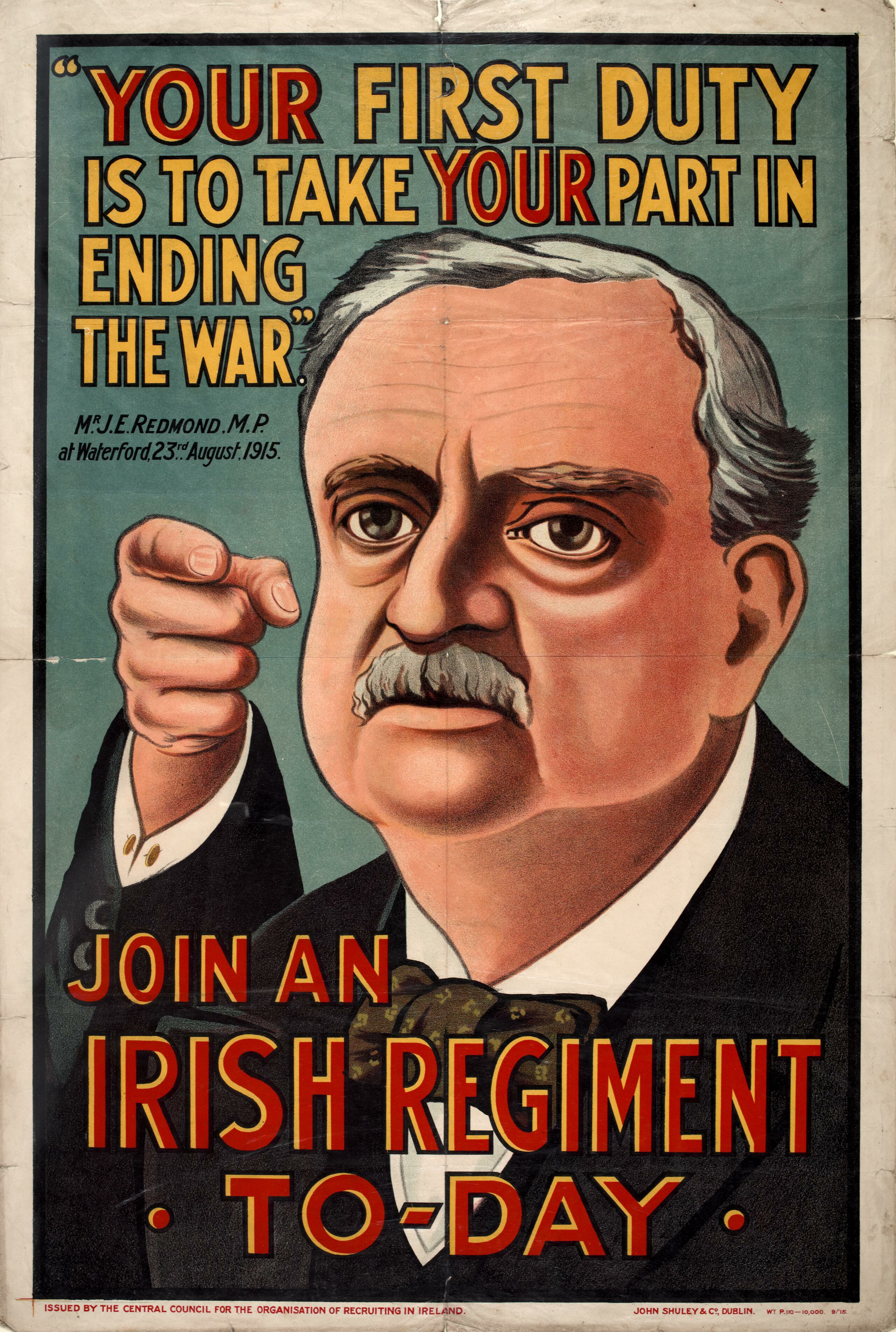<b>John Redmond</b> And The Blood Sacrifice – For The British Empire - john-redmond-british-army-recruitment-poster